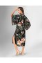 Short Black Floral Patterned Kimono 1877 - 2