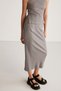 Lauren Women's Slim Fit Zipper Detailed Midi Gray Skirt - 2