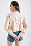 Women's Beige Single Pocket Crop Shirt - 5