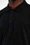Men's Slim Fit 3-Piece Black Non-Stretch Cotton Polo Collar T-Shirt - 3