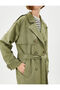 Trench Coat Double Breasted Buttoned Belted Waist Pocket - 5