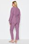 3 Piece Organic Cotton Muslin Kimono Set 9120 Purple - 7