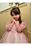 Star Printed Sparkly Pink Tulle Dress Buckle Set