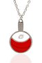 Naruto Uchiha Symbol Necklace - Enameled, Silver Color Classic Chain