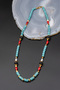 Lava Turquoise and Coral Stone Necklace
