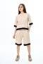 Girl's Oversize 100% Cotton Half Sleeve Shorts Top and Bottom Tracksuit Set - 3