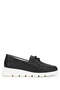 Women's Leather Straw Black Leather Casual Shoes