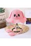 Children's Purple Summer Straw Hat with Movable Ears - 3