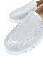 Women's Genuine Leather Silver Metallic Casual Shoes - 3