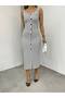 Women's Striped Sleeveless Floor-Length Buttons Crew Neck Dress - 3