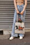 Canvas Black and White Horse Printed Shoulder Bag - 2