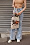 Canvas Black and White Horse Printed Shoulder Bag - 5