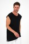 Wide Neck Side Asymmetrical Filthy Cut Zero Sleeve T-Shirt - 3