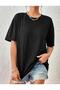 Black Oversize Rock My Life Printed T-Shirt Unisex - 3