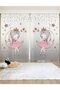 Gray Princess Sitting on the Moon Patterned Children & Baby Room Background Curtain (Single Wing Pricing)