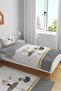 Gold Striped Ballerina and Swan Patterned Single Baby Kids Bedding Set - 2
