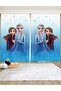 Blue Elsa Anna Patterned Children's & Baby's Room Background Curtain