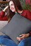 2-Piece 43x43cm K.gray Premium Thai Feather Upholstery Fabric Decorative Double Sided Throw Pillow Cover Krl011 - 7