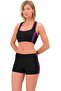 Striped Shorts Swim Bikini 5509 Black Purple