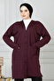 Women's Plum Mother Long Thin Combed Cotton Cardigan - 3