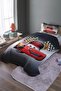 Flaged Mcqueen Patterned Single Bedspread and Pique Set