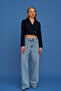 Stripe Tassel Detailed Denim Trousers Blue - 3