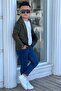 Boys' emblem blazer jacket and long sleeve button down t-shirt khaki bottom top suit - 4