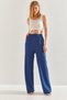 Women's Indigo Lycra Palazzo Scuba Fabric Trousers 60211020
