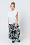 Girl's Black Flower Patterned Wide Leg Trousers - 4