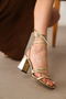 Duncan Gold Ankle Strap Heeled Shoes - 4