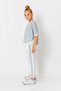 Girl's Elastic Waist Glitter Striped Straight Leg Trousers - 3