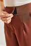 Women's Brown Double Fabric Velcro High Waist Palazzo Trousers 60221010 - 6