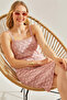 Women's Powder Openwork Lined Knitwear Dress 20246099