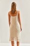 Women's Ecru Glittery Strappy Knitwear Dress 20246071 - 4