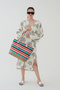 Women's Sea Beach Bag Multicolor Zipper Soft Handle New Season - 6