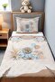 Blue Teddy Bear Patterned Pique Set (160x230cm) - 2