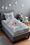 Snow Crystal Gray Elsa Patterned Bedspread and Pillowcase - 2