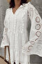 White Tassel Detailed Scallop Dress - 2