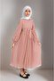 Young Girl Long Pleated Hijab Dress - 5