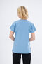 Single Top Baby Blue Lycra Nurse and Doctor Uniform Top Scrubs - 2