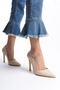 White Matte Women's Heeled Stiletto Shoes - Evening Dress - 6