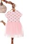Girl's Heart Tulle Half Sleeve Dress - 3