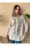 Oversize Embroidered Linen Shirt