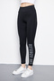 Girl's Long Leggings Extra Stretchy Printed Leggings Black