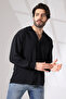 Summer Black Aerobin Loose Fit Long Sleeve Men's Shirt - 2