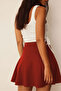 Women's Burgundy Flared Mini Skirt - 2