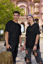 Unisex Oversize Basic Black-white T-shirt, Wide Fit Unprinted Plain T-shirt - 2