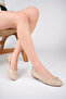 Genuine Leather Beige Women's Leather Ballerinas Dp58-4053 - 6