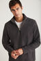 Hayes Men's Fleece Half Zipper Thick Textured Comfort Fit Smoked Fleece with Leather Accessories