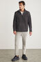 Hayes Men's Fleece Half Zipper Thick Textured Comfort Fit Smoked Fleece with Leather Accessories - 2